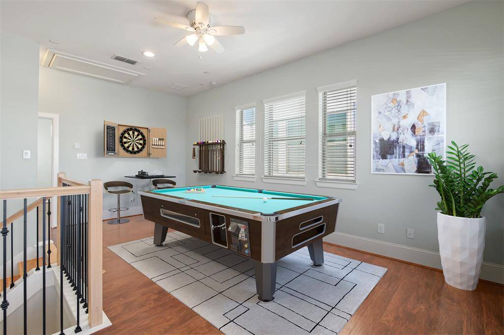 Virtually staged game/media room