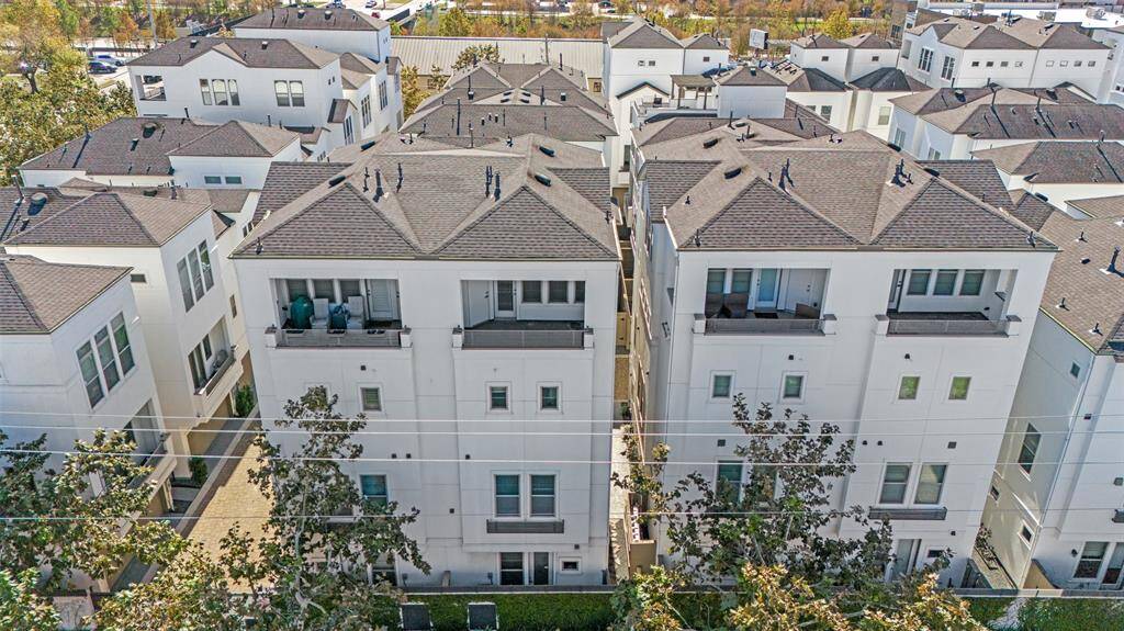 Aerial view of the back of the property.