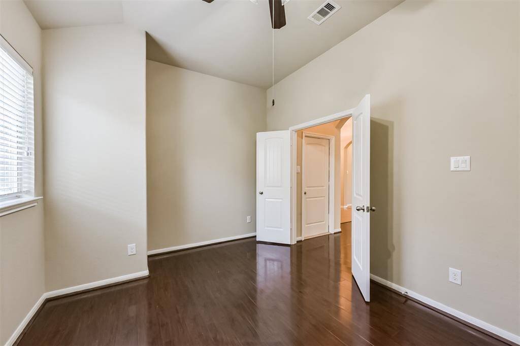 This versatile flex room has elegant French doors.