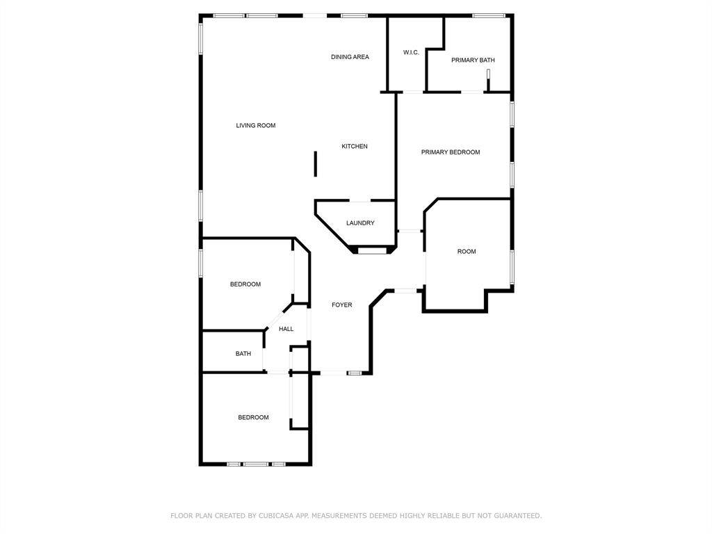 Explore this well-designed floor plan featuring a spacious living room, open dining area, and modern kitchen. Enjoy three comfortable bedrooms, including a primary suite with a walk-in closet and private bath. Additional highlights include a convenient laundry area and a versatile extra room. Ideal for comfortable living and entertaining.