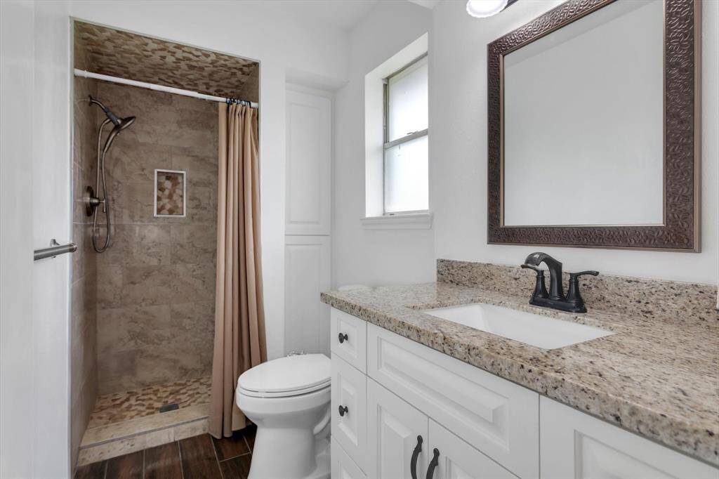 Updated Primary bath with tiled shower
