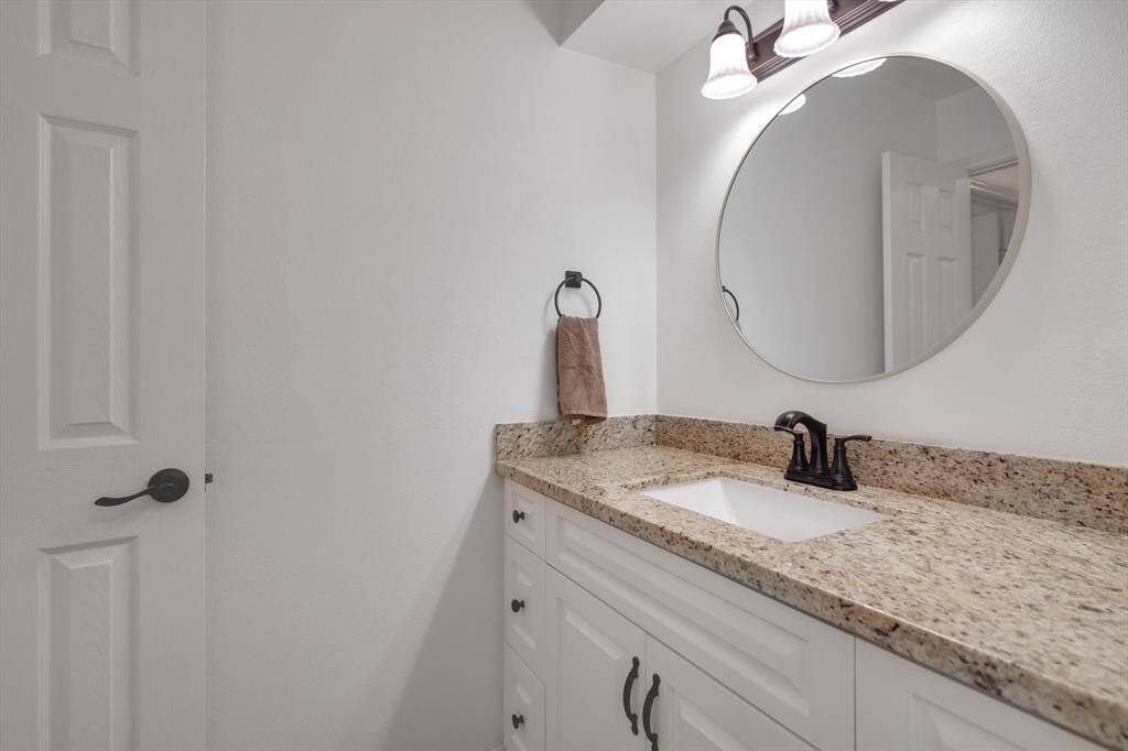 This bathroom is also light and bright!