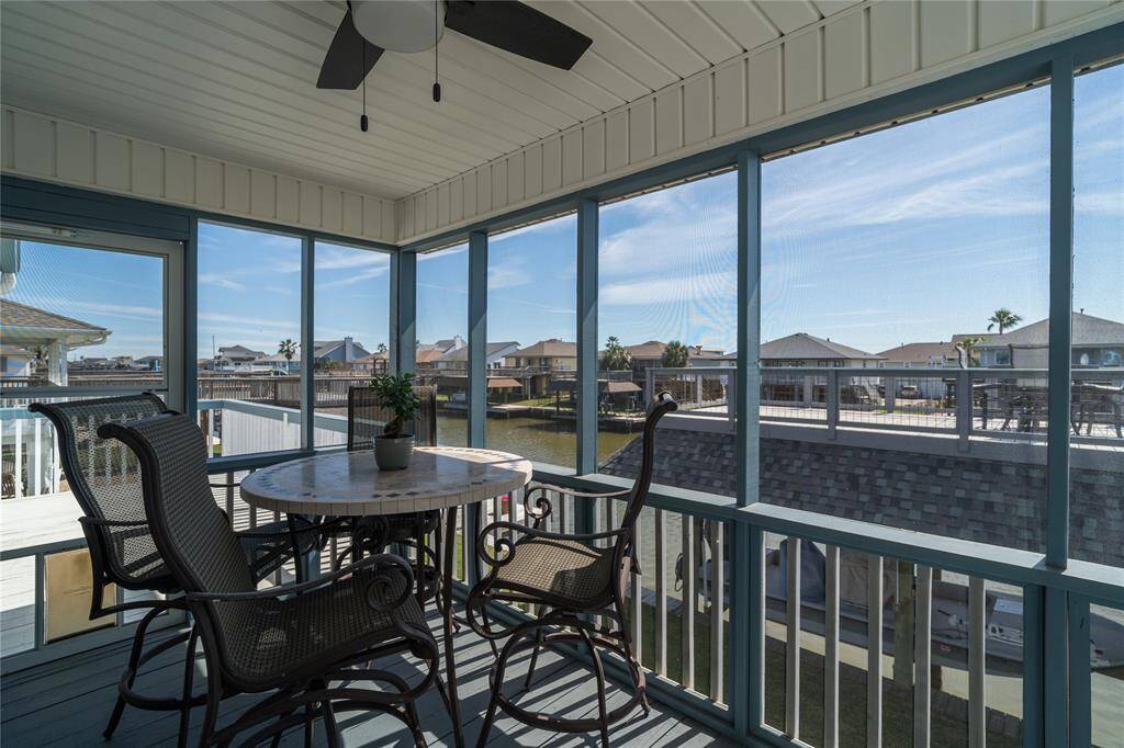 Screened-in porch off of the upstairs living room.