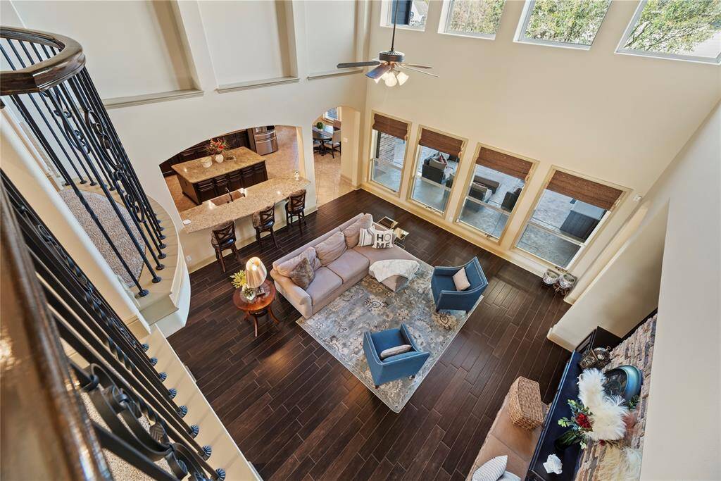 The gorgeous view of your living space from above.