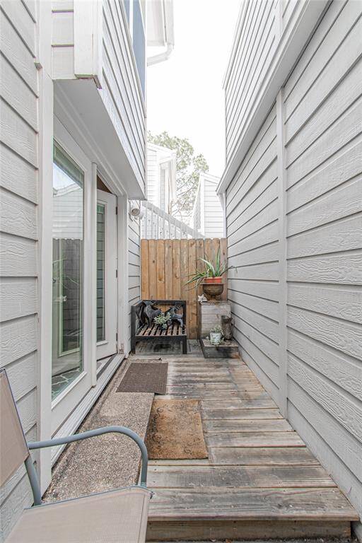 private breezeway between bedroom and garage