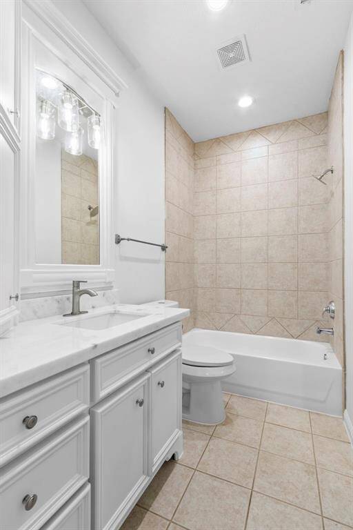 Bathroom # 3 up with Quartz counters, built in framed custom mirror.