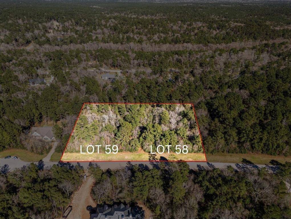 Approximate boundaries of Lots 58 & 59. These two lots purchased together would be four acres combined.