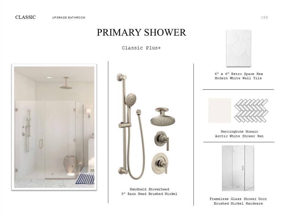 Classic Look Palette 6: Primary Bathroom Selection Sheet (*Artist rendering used for illustration purposes only.)