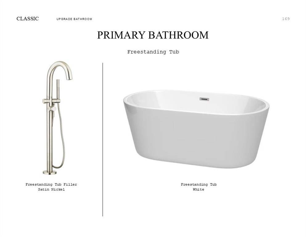 Classic Look Palette 6: Primary Bathroom Selection Sheet (*Artist rendering used for illustration purposes only.)