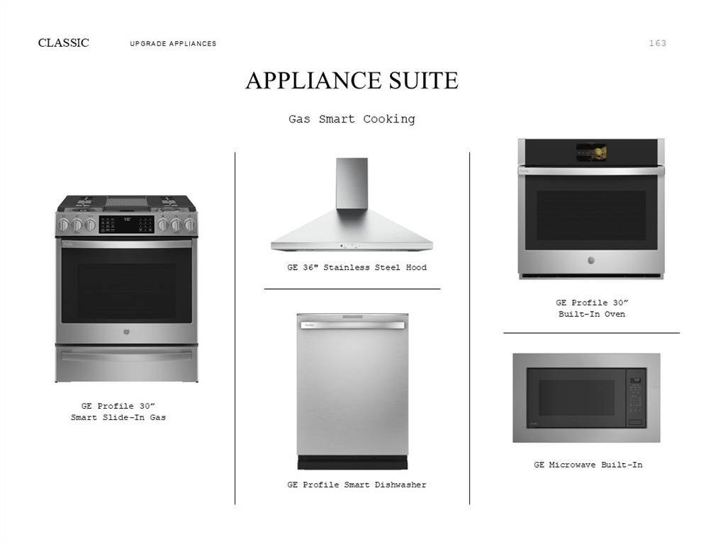 Classic Look Palette 6: Appliance Selection Sheet (*Artist rendering used for illustration purposes only.)