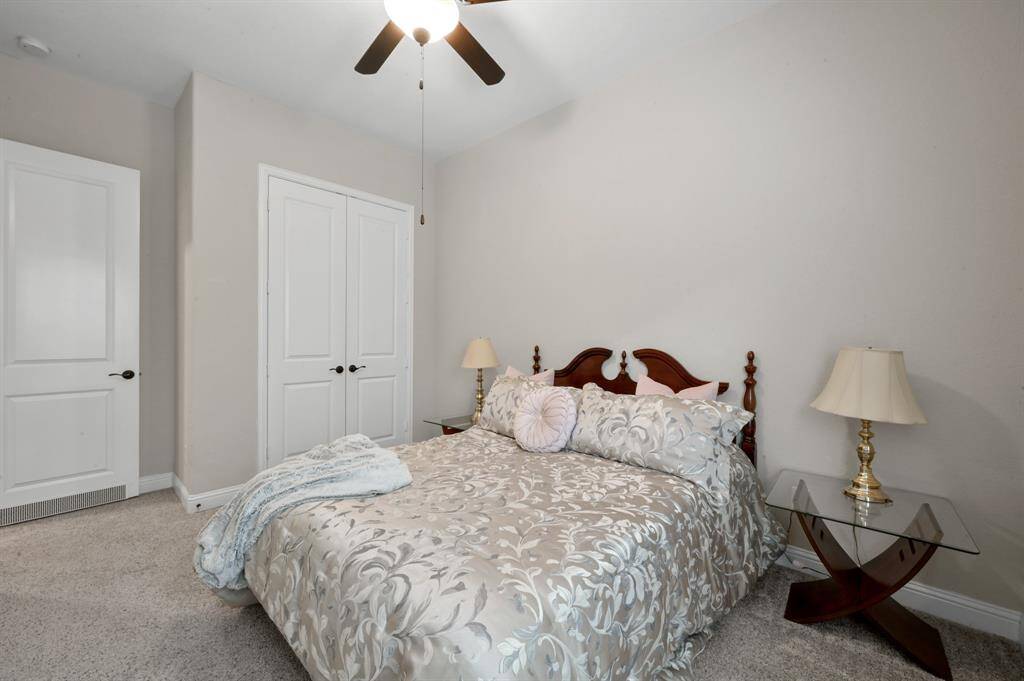 The first secondary bedroom boasts high ceilings, allows for all types of bedding furniture, already equipped with a ceiling fan with a good size closet.
