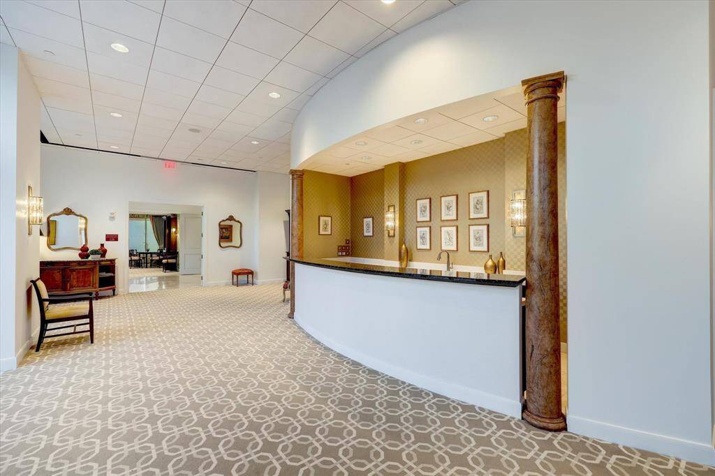 Another view of the party room with the large bar.