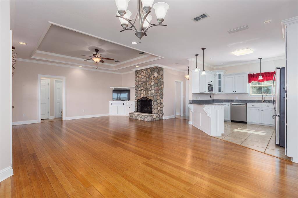 Open concept - dining, kitchen & living