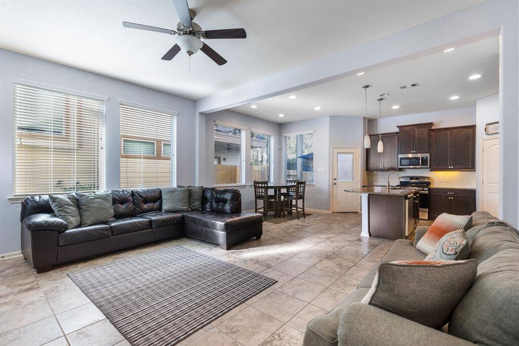 Tile throughout the first floor. Great open concept floor plan.
