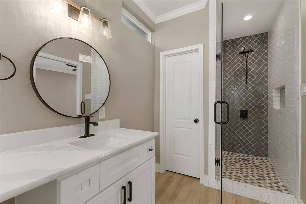 Water closet on left (door was shut when pic was taken - oops!), shower on right