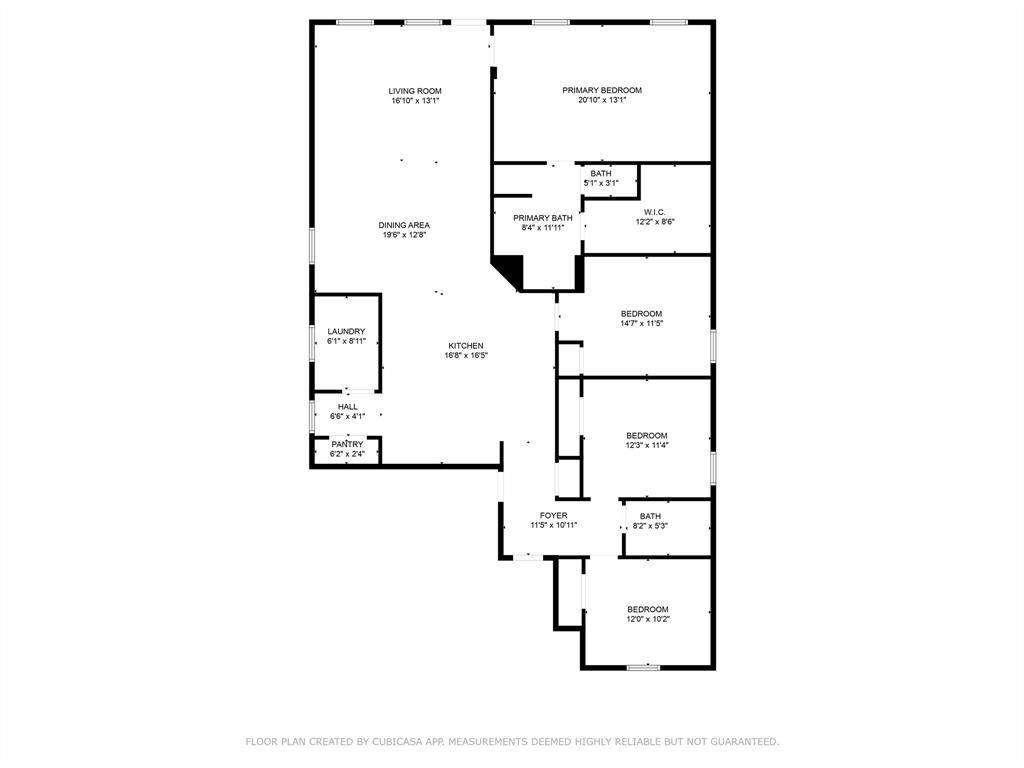 The floorplan of this wonderful home at 7708 Bodie Ln!