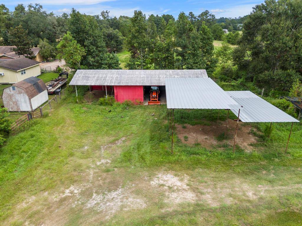 Pole barn Elevated Aerial Front