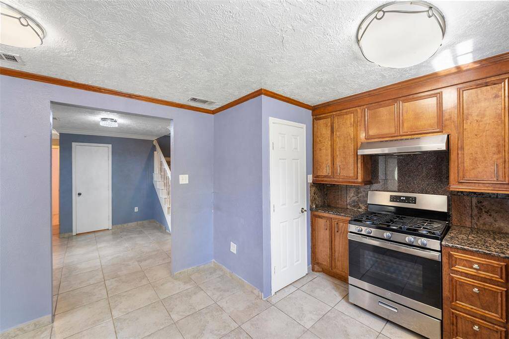 Kitchen over looking dining.
