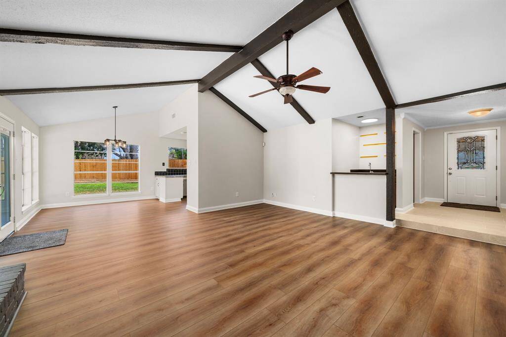 Family Room with vaulted ceiling