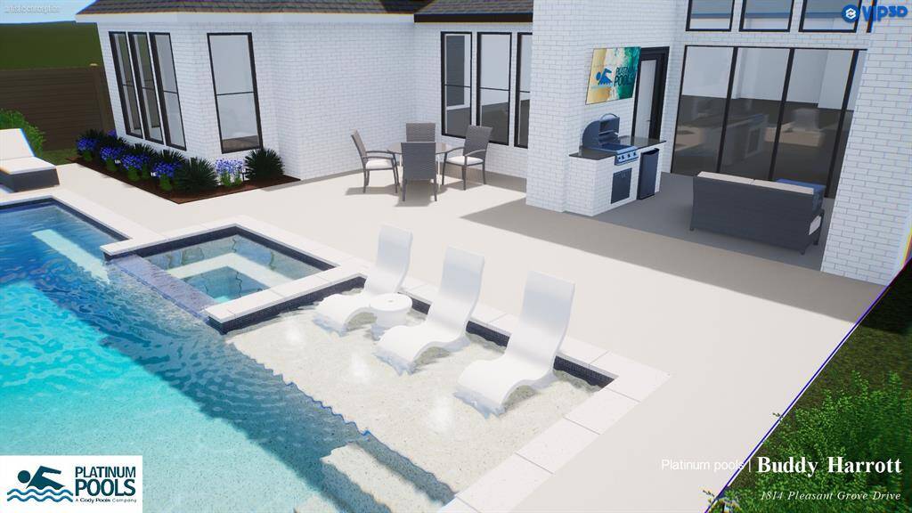 The only limitation to the "fun space" you can create in this yard, is your imagination. The extended covered patio is the perfect spot for an outdoor kitchen.
