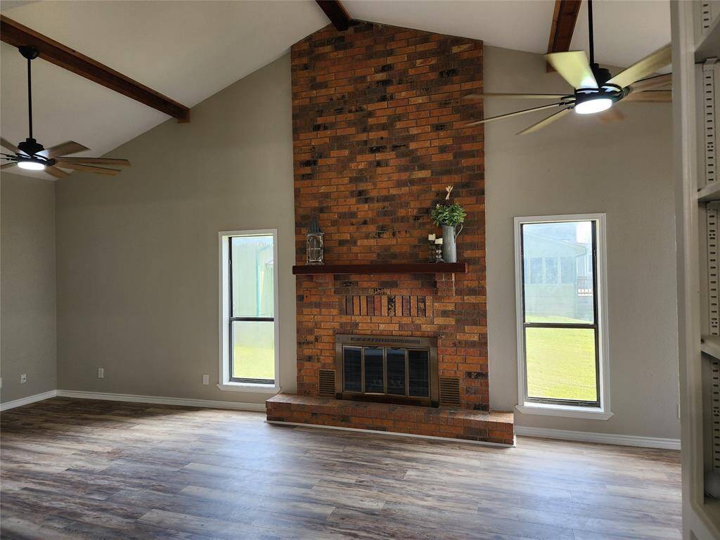 Wood burning fireplace