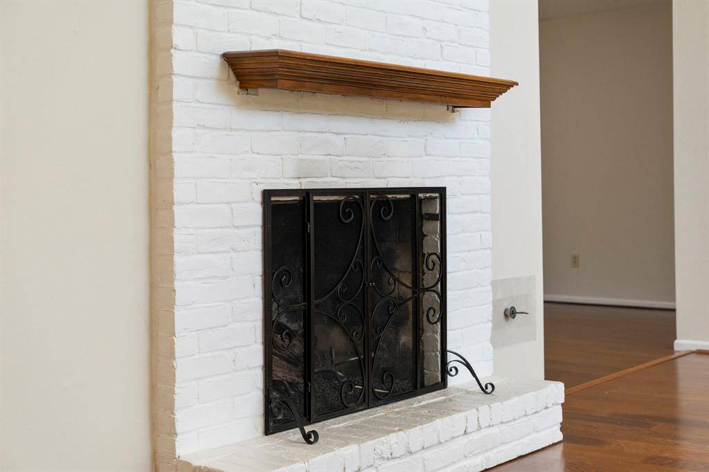 The gas-log fireplace is easy to use and requires minimal maintenance.