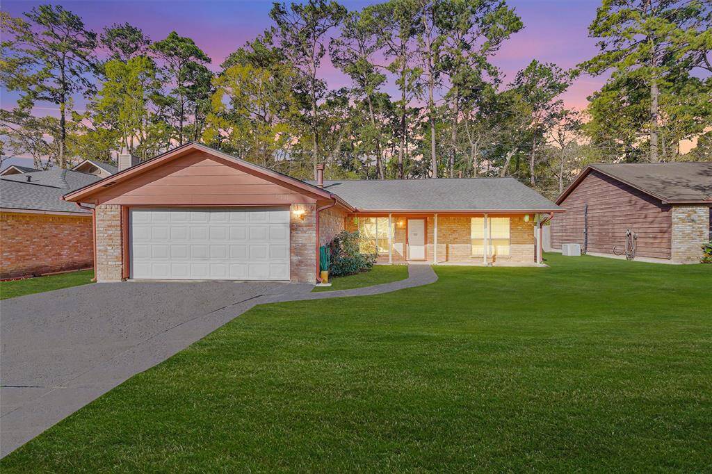 Garage is attached to the front porch