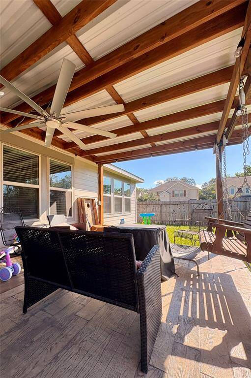 Expansive covered back patio