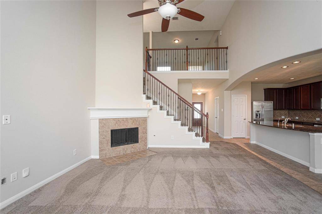 Open Concept Living.  Kitchen open the spacious Living Room with Fire Place
