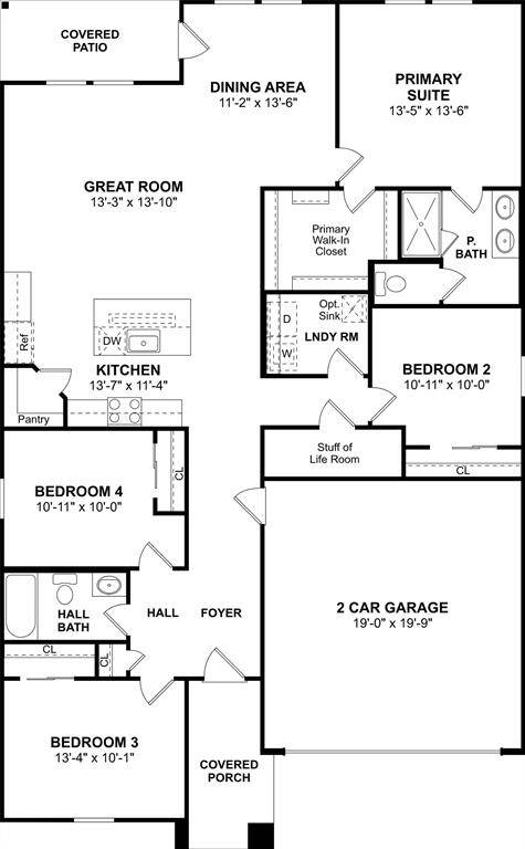 The Goldenrod II floor plan by K. Hovnanian Homes. 1st Floor shown. *Prices, plans, dimensions, features, specifications, materials, and availability of homes or communities are subject to change without notice or obligation.