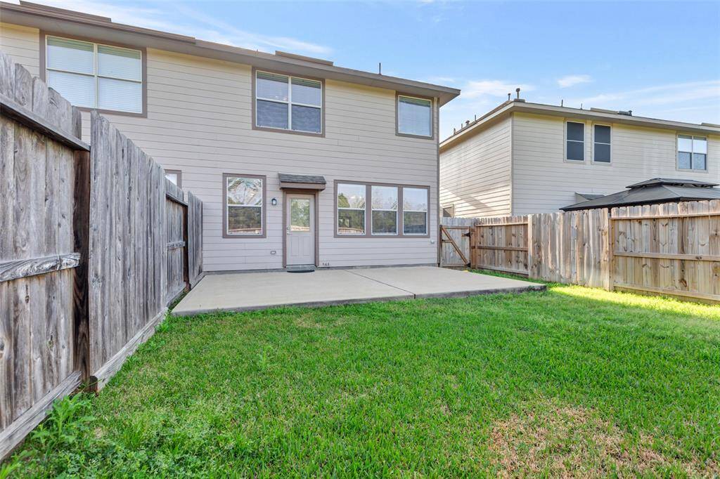 Fully sprinkled backyard.