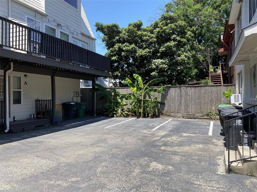 Off street parking is shared with the other tenants in the fourplex.