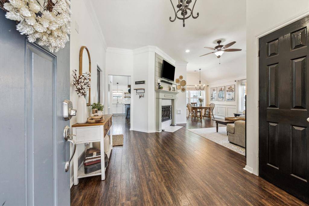 Beautiful view of living space from entryway