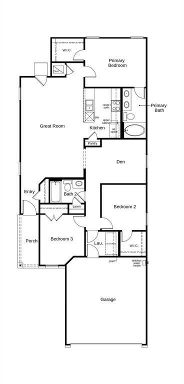 This floor plan features 3 bedrooms, 2 full baths and over 1,300 square feet of living space.