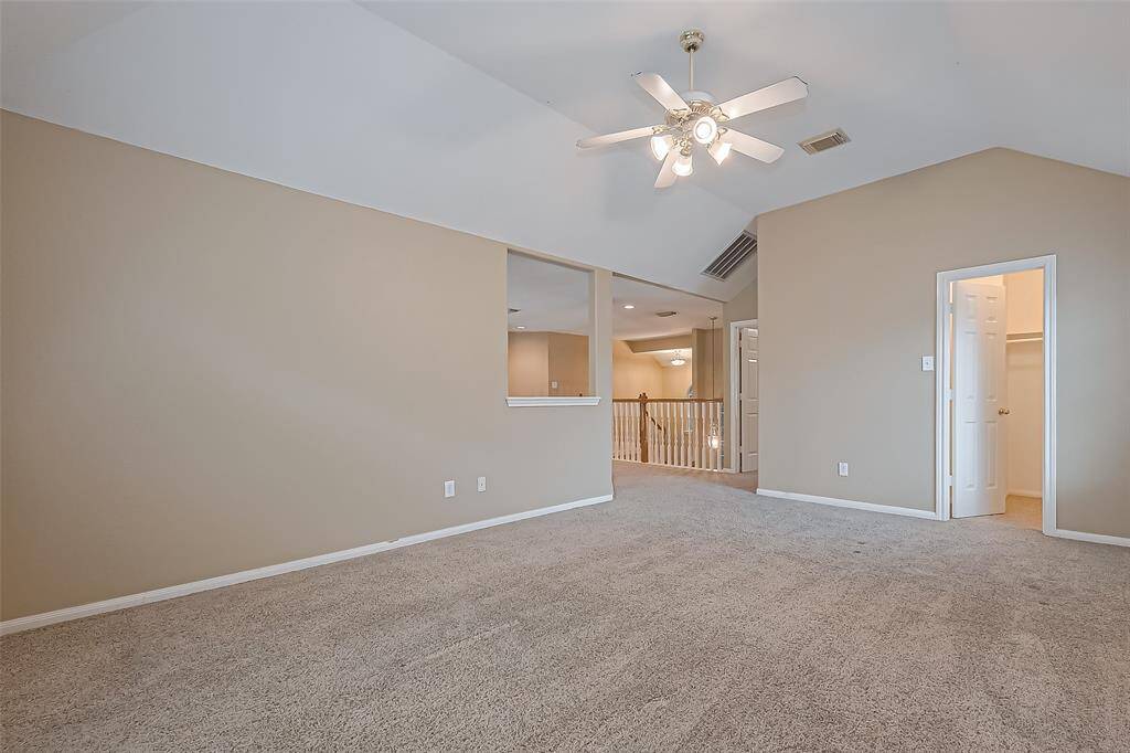 From the game room looking back. Closet space galore is a feature in the house.