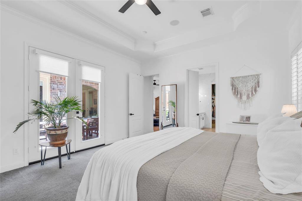 Roll-up-down shades provide privacy in the primary bedroom!