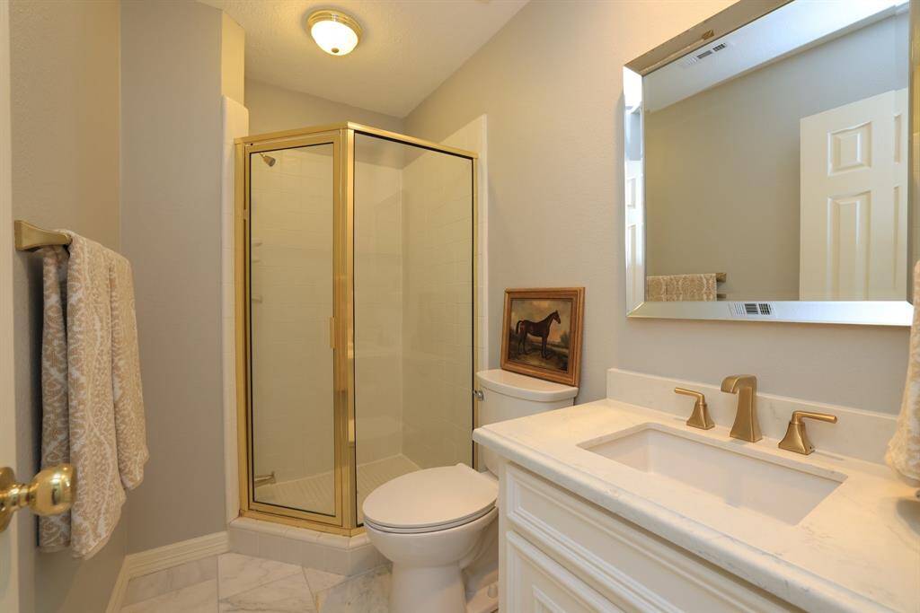 This charming bedroom was added off the game room with an Ensuite bathroom.