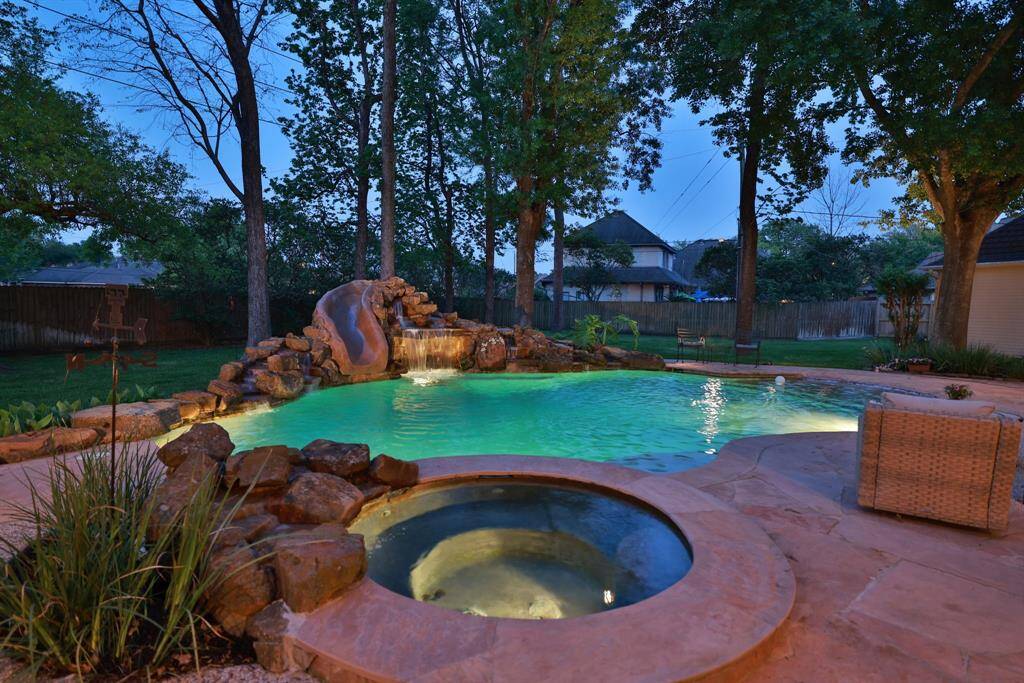 Nights on the patio can't be beat in this back yard.