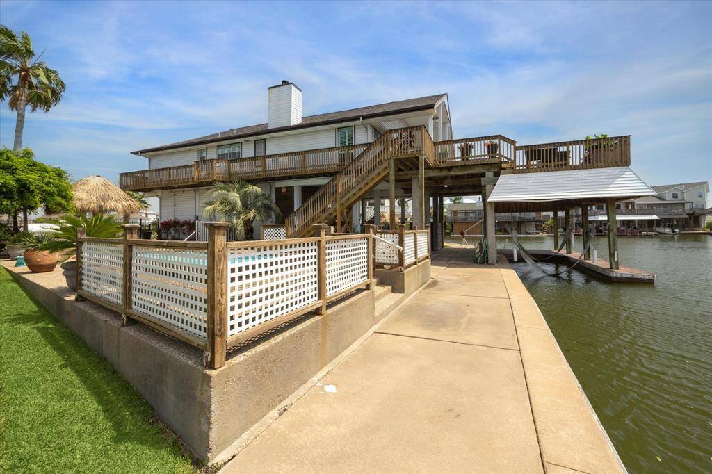 water frontage in front of pool
