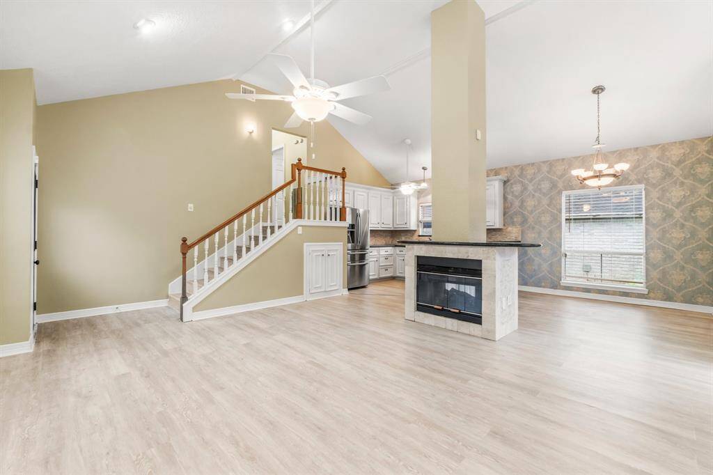 Double sided fireplace and open floor plan.  This is a must see.