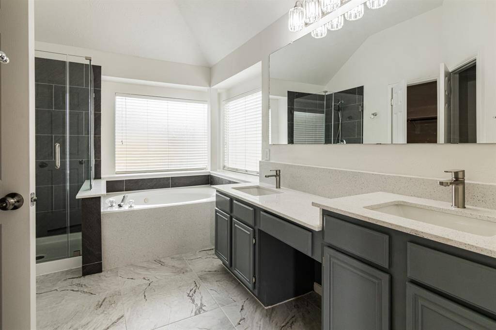 Separate shower and tub