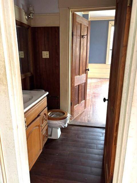 Off the entry is a full bath