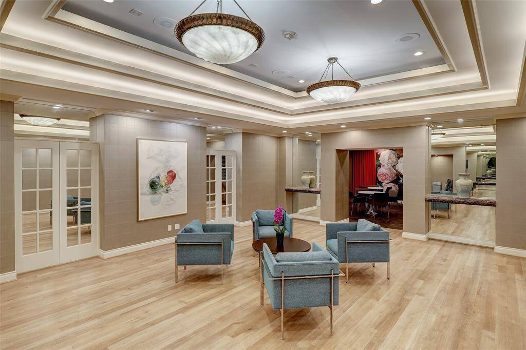 Pool level party room.