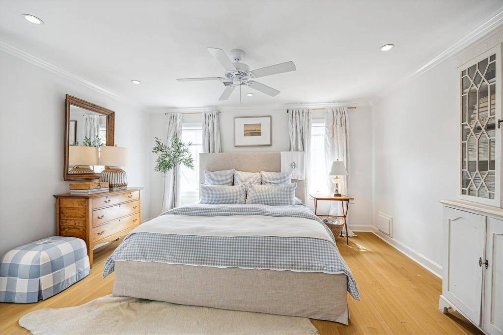 This secondary bedroom is spacious enough for a king-sized bed.