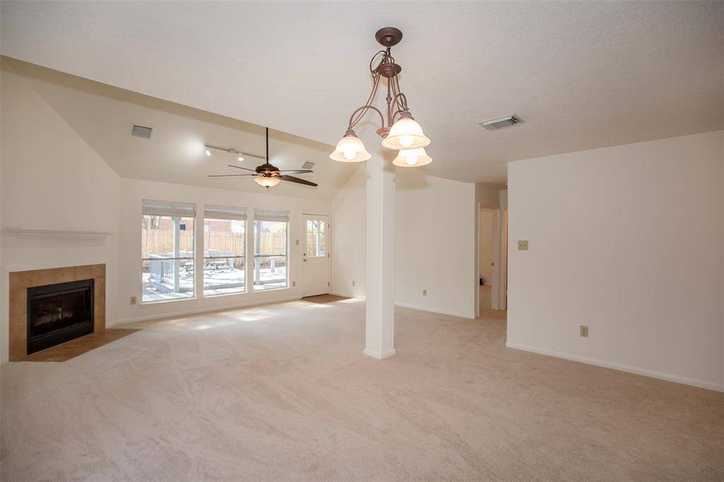 The dining room seamlessly connects to the family room.