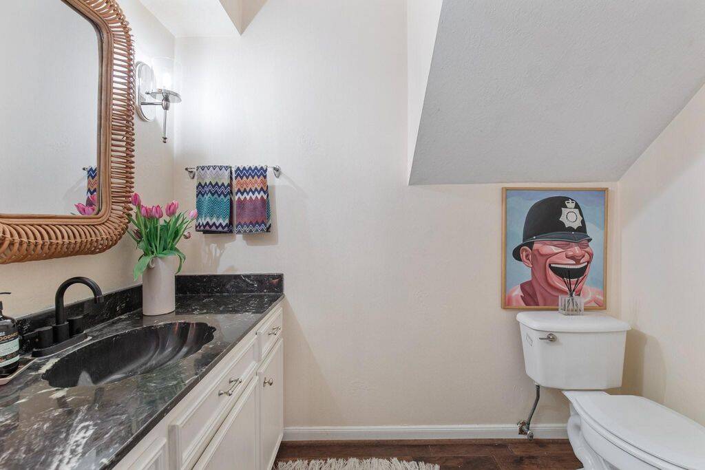 This is the second half bathroom located downstairs that is near the living room!
