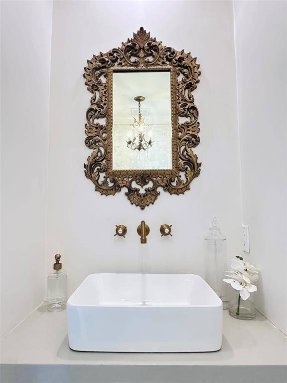 Powder bath located conveniently in the main living space.