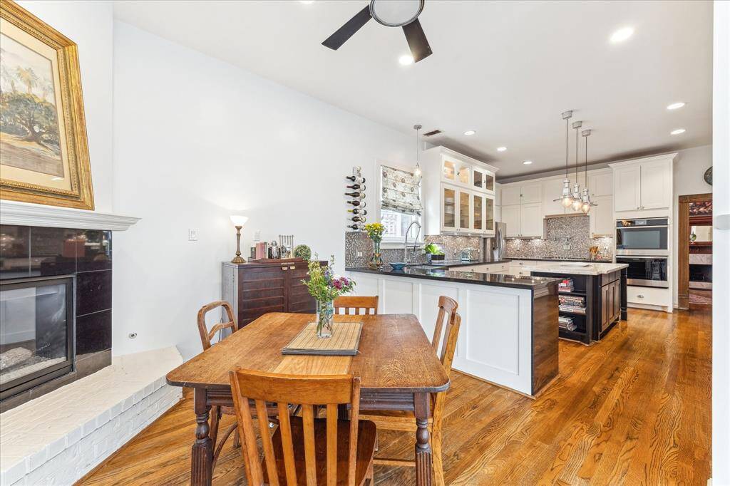 Breakfast nook is next to the fireplace to add warmth into the room.