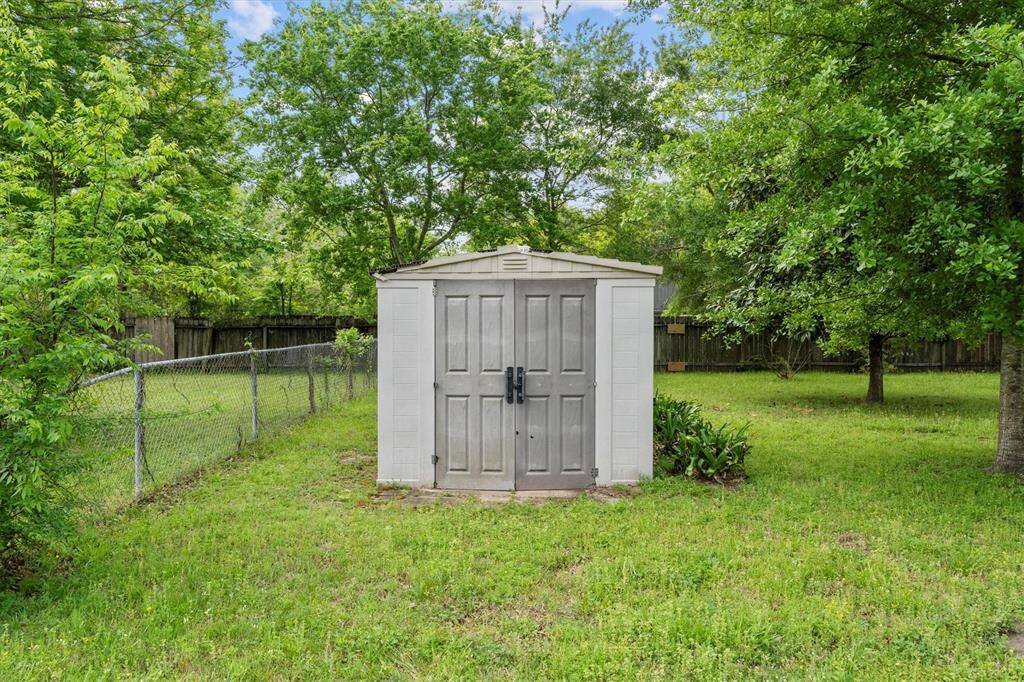 Practical storage shed, offering ample space for tools, equipment, and more.
