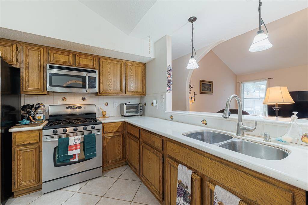 Another view of the kitchen looking towards the family room.
